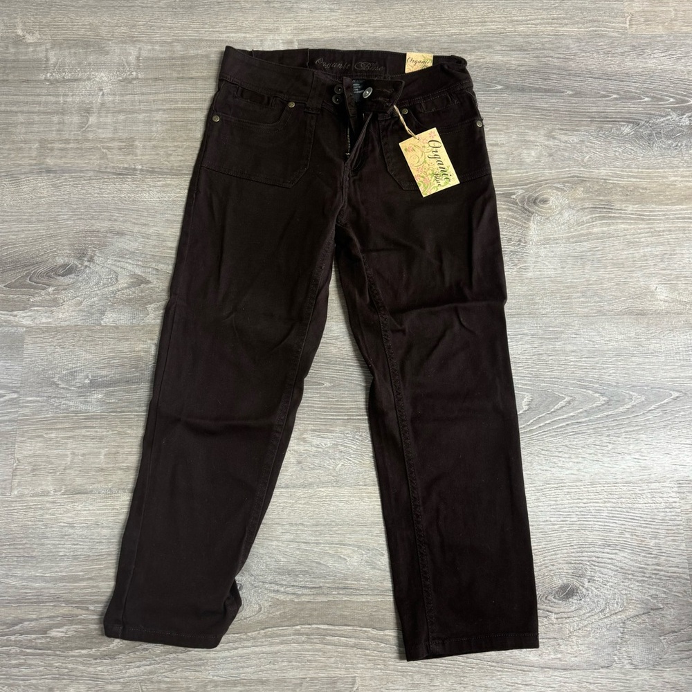 Organic Blue Capris in brown